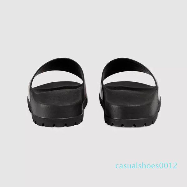 

designer sandals signature slide fashion mens causal non-slip summer slippers green red green striped sandals for men size 38-46 c12, Black