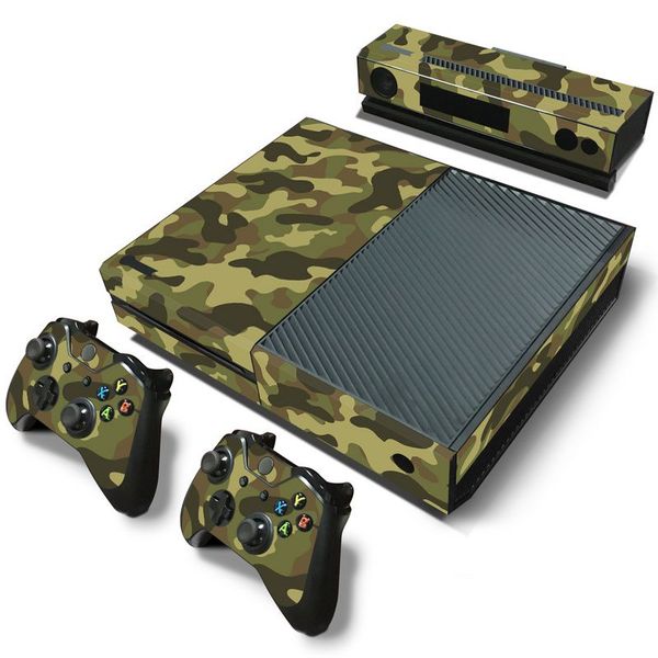 

camouflage game cosole decal skin stickers for xbox one console vinyl skin+2pcs controller stickers