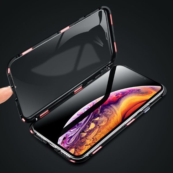 

designer magnetic phone case for iphone 11 11pro 11promax x/xs xr xamax 7p/8p 7/8 6/6s 6p/6sp double tempered glass all inclusive phone case