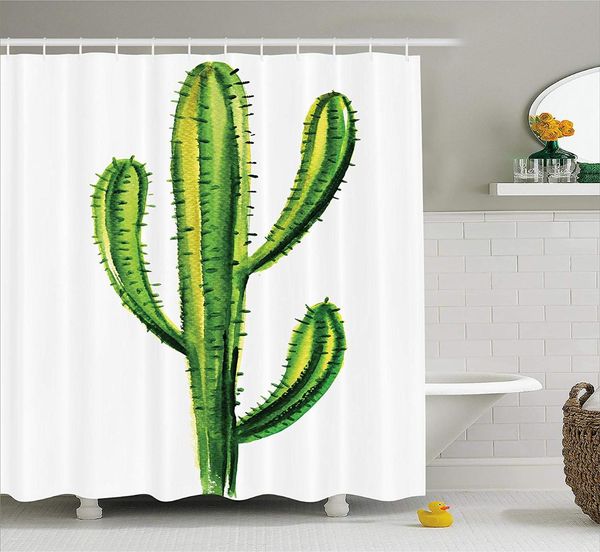 

cactus decor shower curtain mexican desert cactus flower plant fabric bathroom decor set with hooks