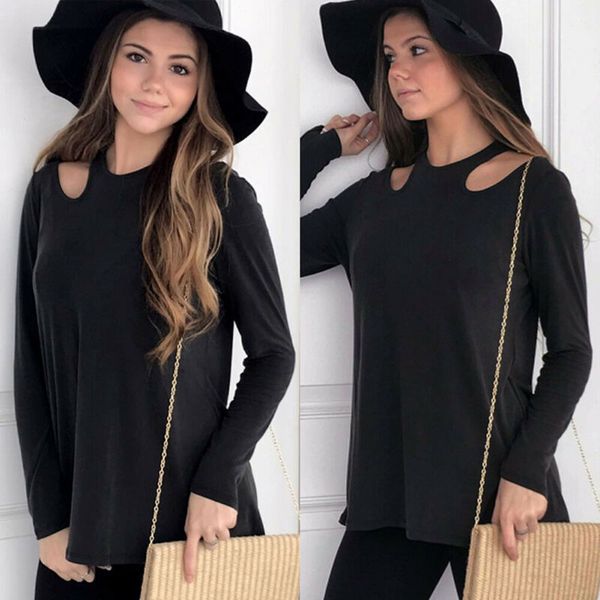 

sport women long sleeve t-shirt o-neck fitness hollow solid tee clothing shirts, Black;blue