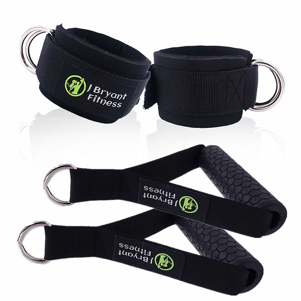 

fitness cable machine attachments gym handles and ankle strap set resistance bands workout grips home gym equipment accessories