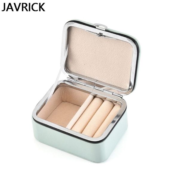 

mini portable jewelry box stud earrings jewellery storage organizer ring zipper design green case for women, Pink;blue