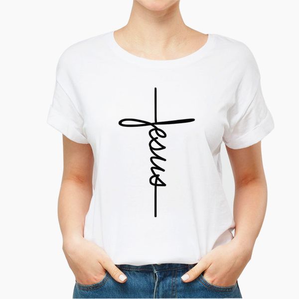 

fashion female t shirt christian casual harajuku women tshirt funny summer style tees vogue o-neck short sleeve lady attire, White