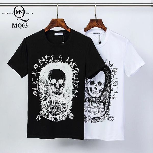 

new cotton sleeve short brand o-neck t shirt men's sport casual slim fit fashion printed t-shirt summer men tide tees, White;black