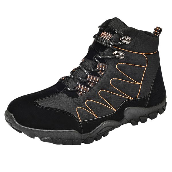 

fashion men's shoes waterproof single non-slip hiking shoes outdoor snow boots fashion leisure comfortable daily durability, Black
