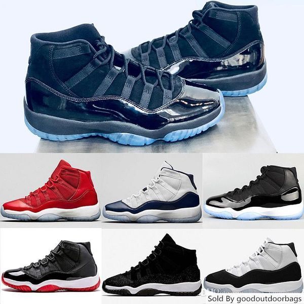 

mens 11 11s basketball shoes prom night 45 gamma blue space jam heiress black golden men womens sports sneakers eur 36-47