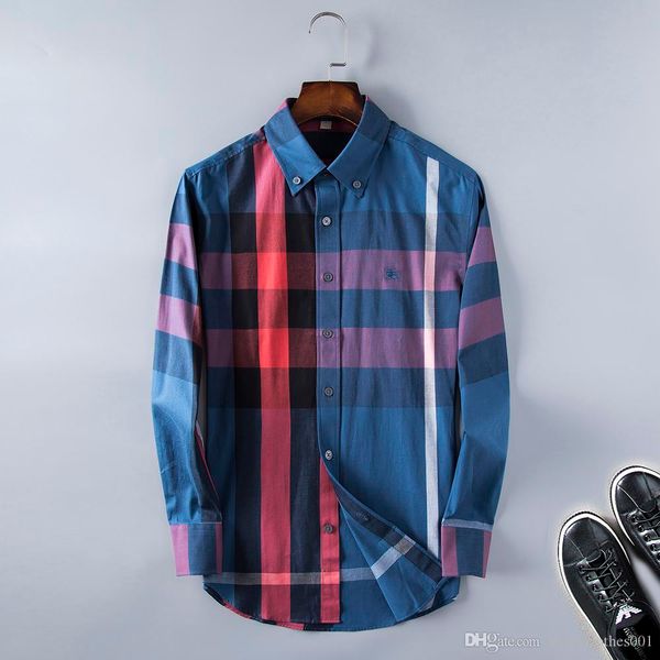 

brand mens designer long sleeve shirts firmate dress shirts fashion casual luxury shirt plaid shirt homme button up 0004, White;black