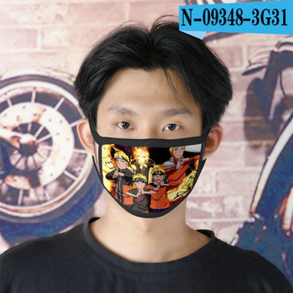 

naruto cubrebocas designer tapabocas reusable face mask for men cartoon face mask 13 bdehome jftoe, Black