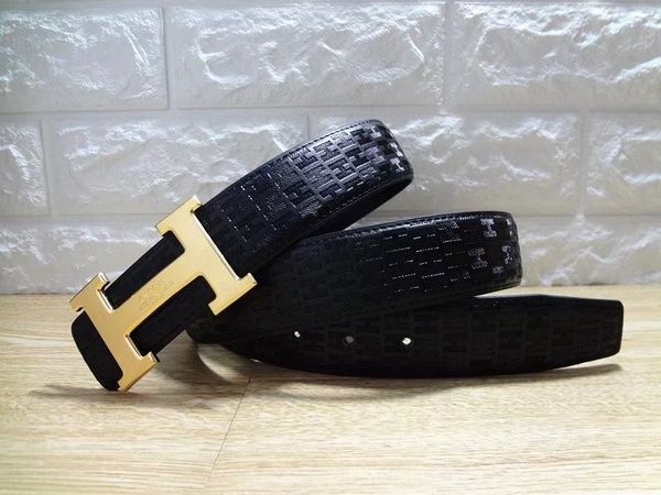 

horse fashion genuine leather belts for mens and womens belt smooth letter buckle quality, Black;brown