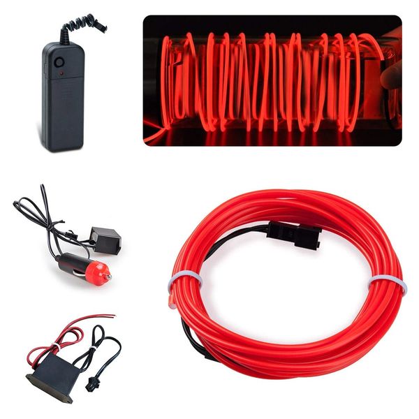 

el wire неоновый светящийся стробоскопический электролюминесцентный свет el wire с питанием от батареи автомобильное зарядное устройство для