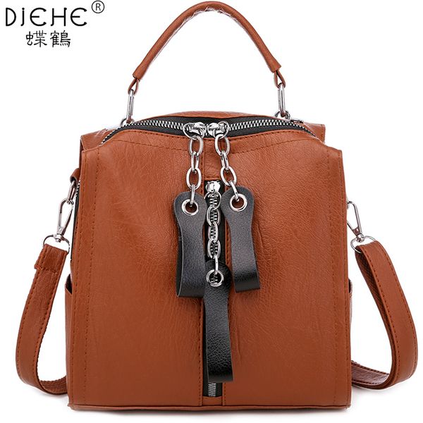 

fashion women leather backpack multifunction pu school bags backpacks for teenager girl female travel bag sac a dos