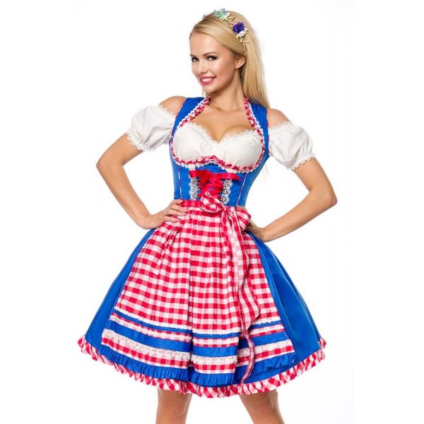 

german dirndl dress traditional bavarian oktoberfest costumes women beer maid cosplay fancy dresses, Black;red