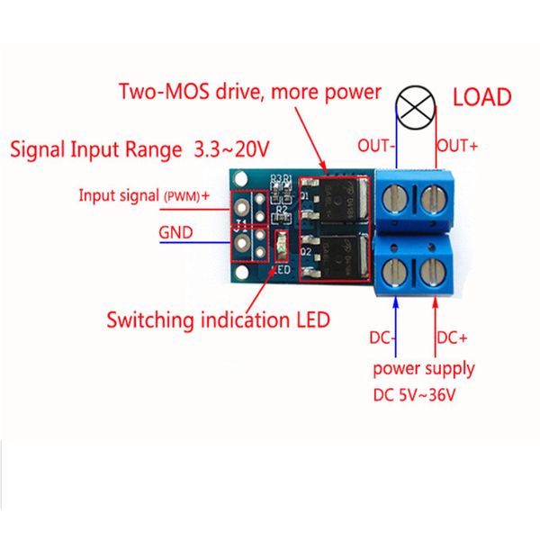

5шт trigger переключатель driving модуль mos-fet-dc контроллер pwm регулятор панели