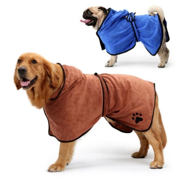

dog bathrobe xs-xl pet dog bath towel for small medium large dogs 400g microfiber super absorbent pet drying towel cloth coat