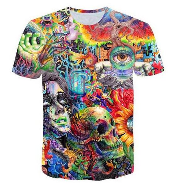 

2019 big yards t-shirt men's skull 3d t-shirt summer clothes tshirt drw064, White;black