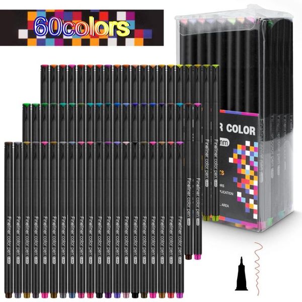 

fineliner color pens water marker pen black to school fineliner sketching pens 0.4mm 24 36 48 60 100 colors brush pen