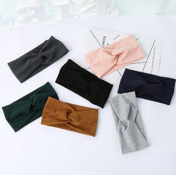 

women widened hair bands spiral double cloth knit ornaments solid color headwear fashion headbands hair accessories
