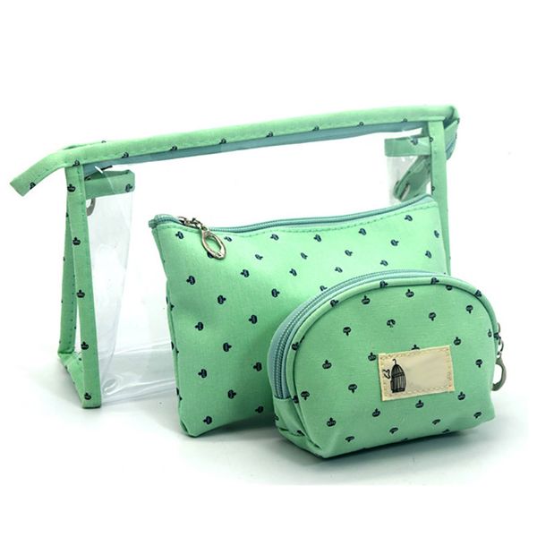 

3 pcs/set transparent pvc cosmetic bag ladies outdoor travel zipper makeup bag waterproof organizer pouch wash toiletry