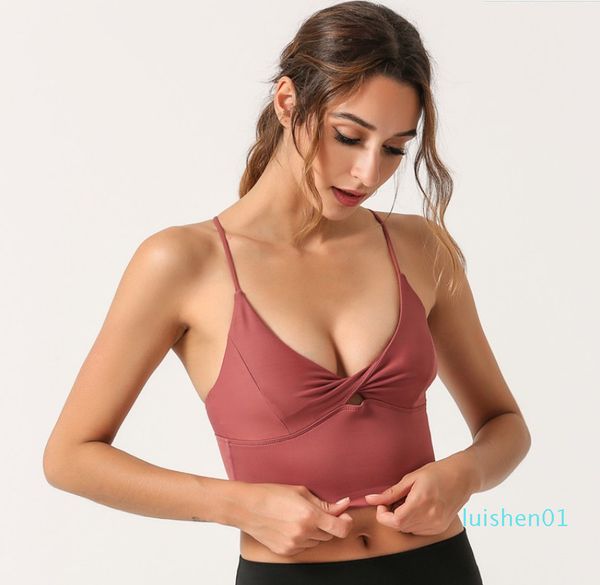 

l01 new yoga lu-87 sports bra beauty back gathering no steel ring shockproof running gathering sports underwear womens, White;red