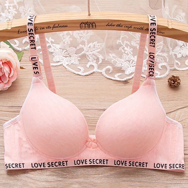 

women letter print underwear seamless push up bras women underwire brassiere, Red;black