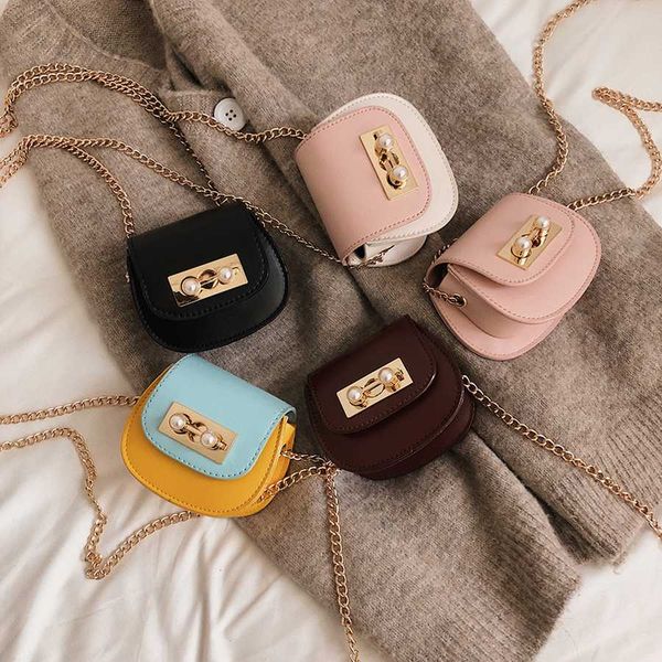 

mini bag female 2019 new fashion single shoulder saddle bag girl wild messenger chain lock children's mobile phone bags