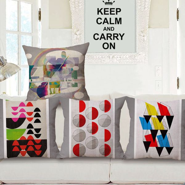 

new pattern concise geometry sofa pillow cotton cushion