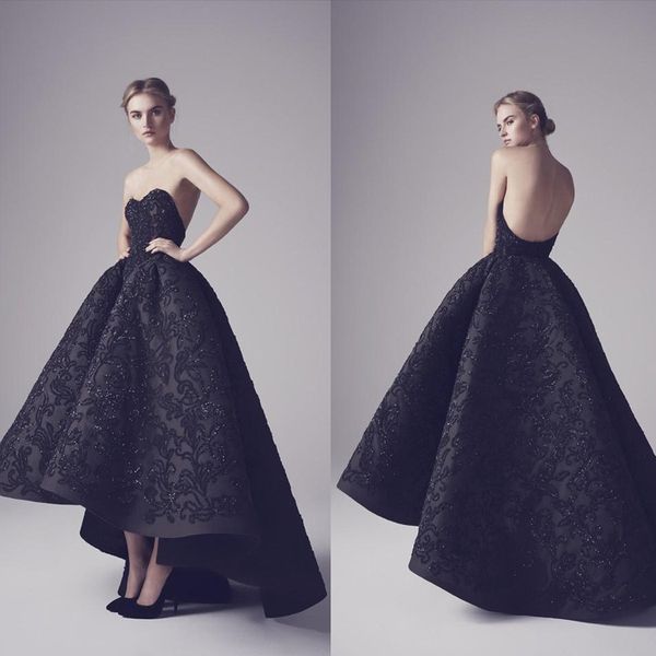 

spring fashion black evening dresses strapless backless appliques sequins elegant black swan unique party prom gowns, Black;red