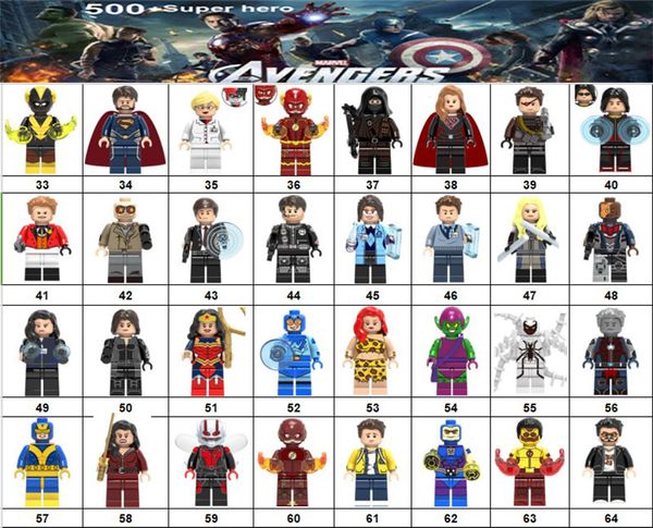 

NEW super hero Mini Figures 42SET Thanos Big Hulk Wonder woman Deadpool Logan Black Panther Doctor Strange Building blocks kids gifts