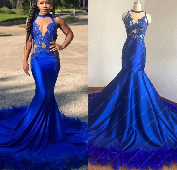 

real ps royal blue long mermaid prom dresses new feather lace applique beading formal evening dress party gowns graduation dresses, Black