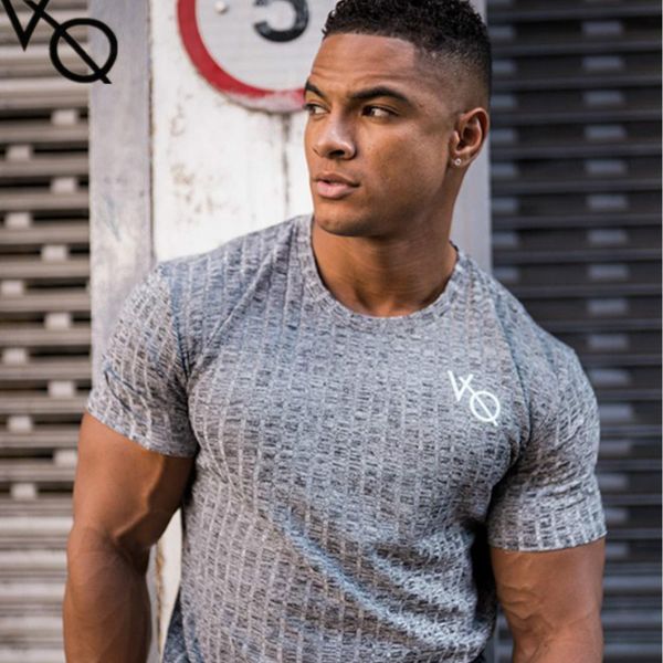 

men fashion new fitness t-shirt bodybuilding workout slim fit male t shirts, White;black