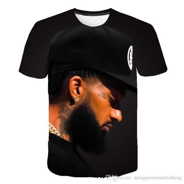 

nipsey hussle summer mens tshirts 3d digital printed short sleeved brand rapper male o-neck tshirts teenagers designer clothes, White;black