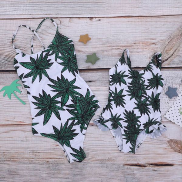 

swimsuit family matching beachwear high waist fashion female women swimwear mother sweet happy daughter