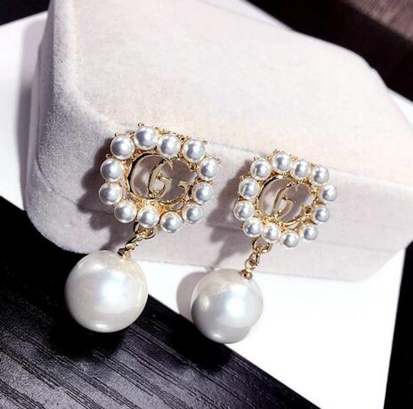 

78 Оптовая Двухслойные Серьги Письма Мотаться Перл Серьги Золото Серебро Ушные Шп