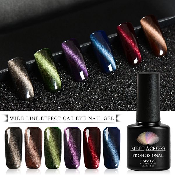 

meet across 3d chameleon cat eyes uv gel polish soak off magnetic nail varnish nail art semi permanent led uv gel, Red;pink