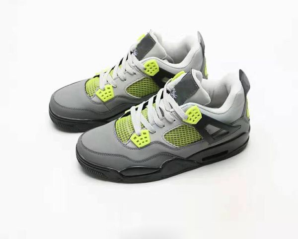 

men 2019 4 neon shoes cool grey volt wolf grey anthracite 4s sneaker, Black