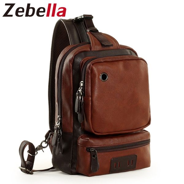 

zebella brand men's shoulder bag vintage men crossbody bag men chest bags casual fashion pu leather messenger