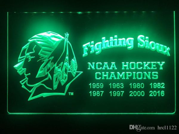 

R063b- Fighting Sioux 2016 LED неоновый свет Вход