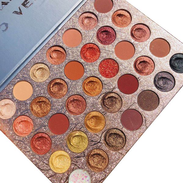 2020 NOVO Beauty vitrificada 35 cores Estúdio Shimmer Sombra Poder Paleta Glitter Marcador Shimmer Make up Pigmento Sombra Pallete