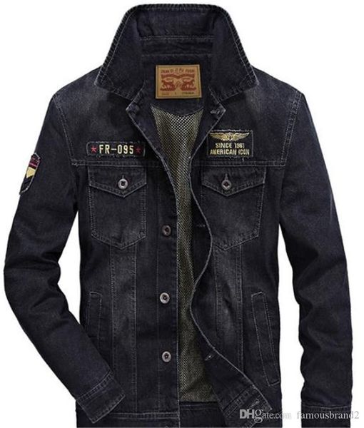 

vintage fashion mens designer jean jackets loose epaulet single breasted mens jean jackets casual males clothing, Black;brown