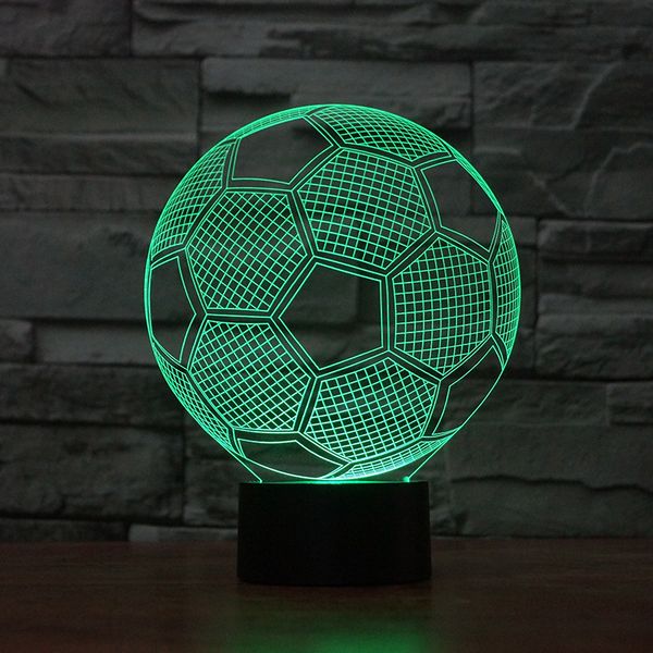 

3D LED Night Light Футбол 7 цветов Изменение USB Сенсорный Иллюзия Футбол Визуальные огни Д