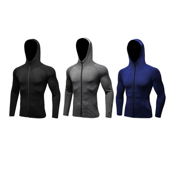 

men compression fast dry hoodie sweater thermal wintergear fleece compression baselayer long sleeve drop shipping, White;black