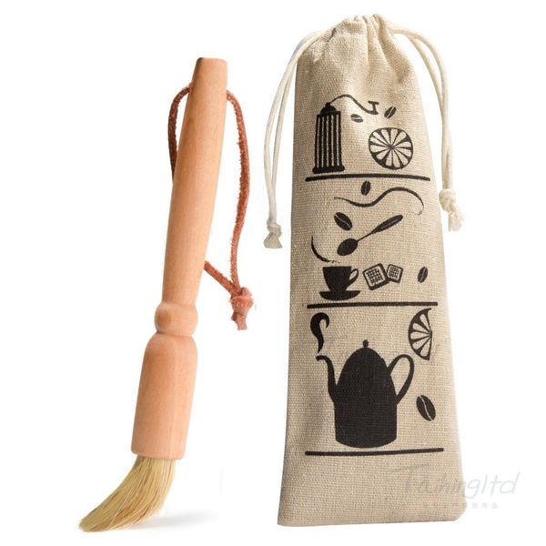 

coffee grinder powder cleaning brush coffee machine brush wood handle dusting espresso brush for barista coffee grinder cleaning