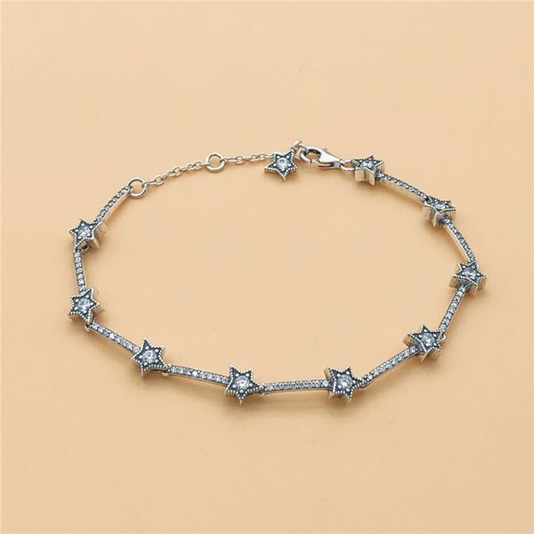 

cefuny 925 sterling silver celestial stars bracelet with clear cz night sky and the brilliance of starlight women jewelry gift, Golden;silver
