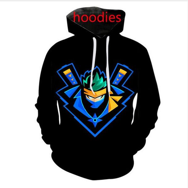 

new fashion game ninja black prints hooded sweatshirt men women long sleeve outerwear pullovers 3d hoodies xlm083