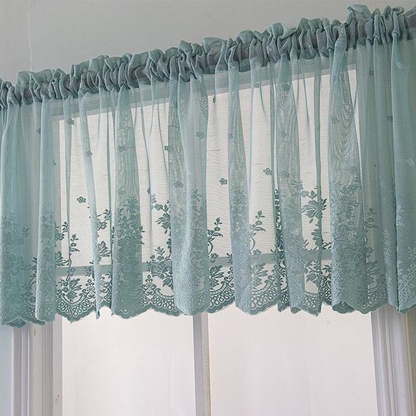 

embroidered lace window voile sheer curtain valance tier for home privacy