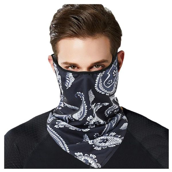 

25# 1pcs protection neck scarf headwear for dust outdoors sports mouth cover outdoor safety breathe mouth-muffle, Black