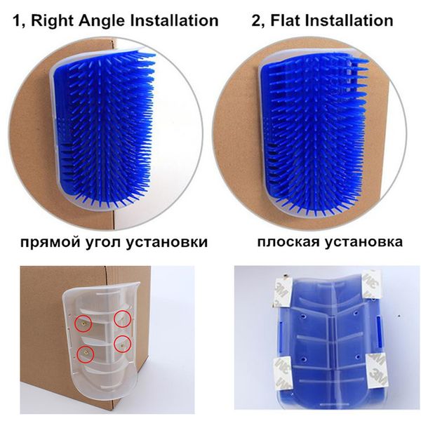 

hang on pet cat self grooming brush comb corner kitten cat hair trimming self massage brush scratch toy with catnip pet supply