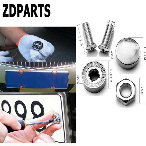 

zdparts 16x car styling license plate nuts bolts screws cover for octavia a5 a7 2 rapid fabia superb v70 xc60