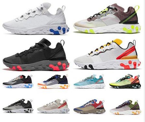 

2020 реагировать элемент 87 55 кроссовки для мужчин, женщин антрацита light bone тройной черной белой красной орбита мода мужских тренеры сп